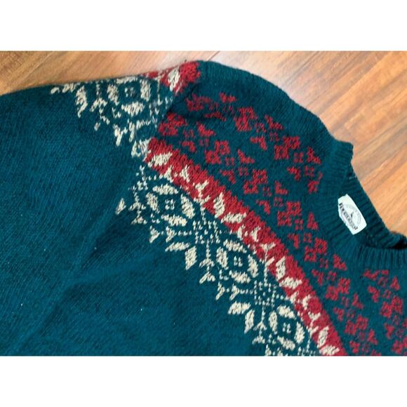 Vintage Eddie Bauer Legends 100% Wool Faire Isle Crewneck Fisherman Sweater, XXL - Picture 5 of 5